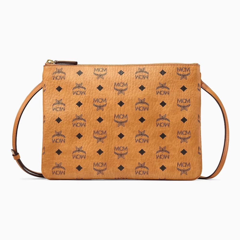 MCM Cognac Medium Original Visetos Bag